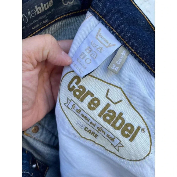 Care Label Italian Mens Buttons Fly Straight Leg Boyloose Jeans Denim 34 - Picture 16 of 16